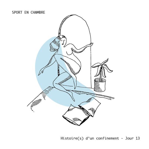 histoire(s)-d'un-confinement-chroniques-eric-foucher-illustrations-marie-de-buttet sport en chambre