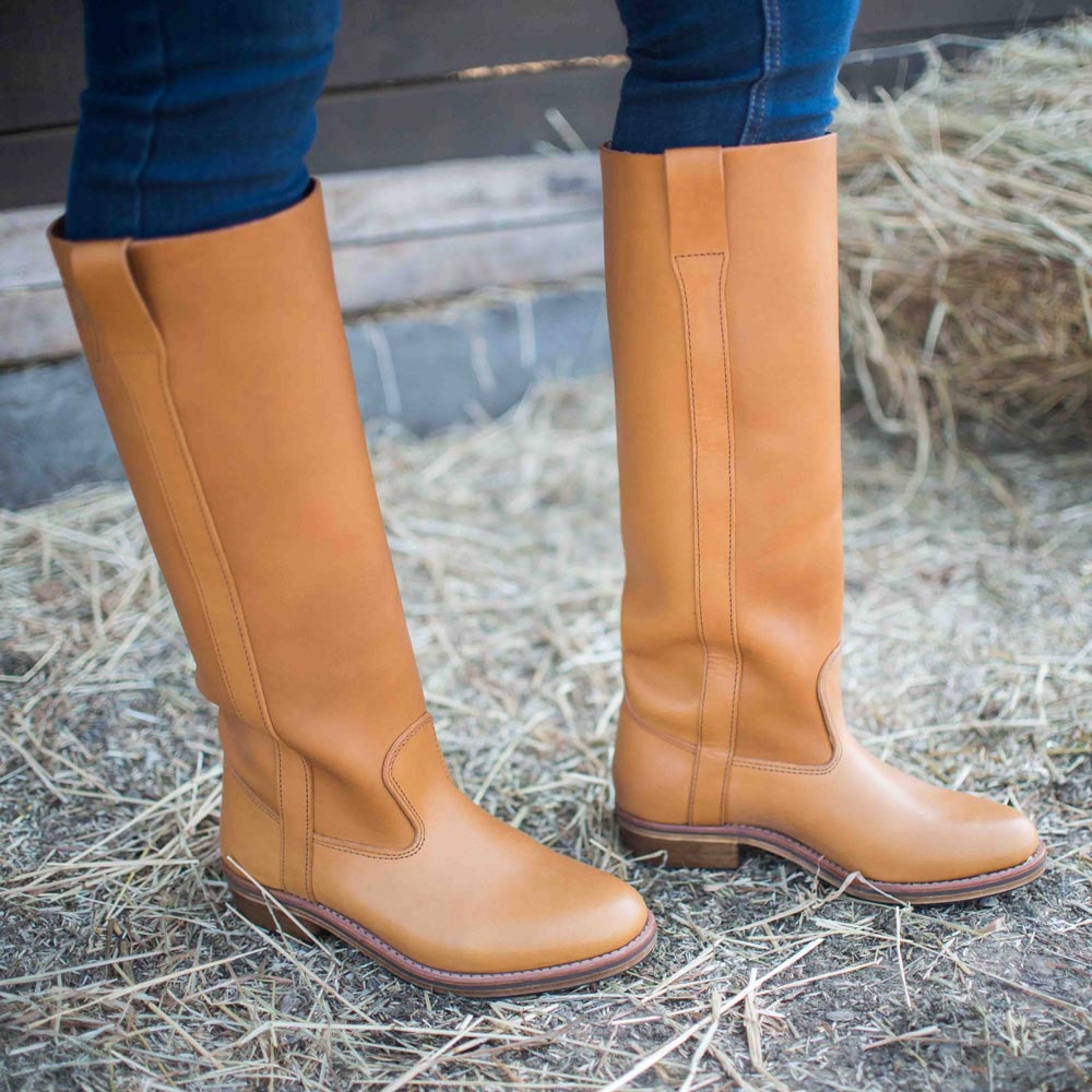Mode Folk La Botte Gardiane Bottes-Gardian-haute-cuir-gras-Naturel_porté