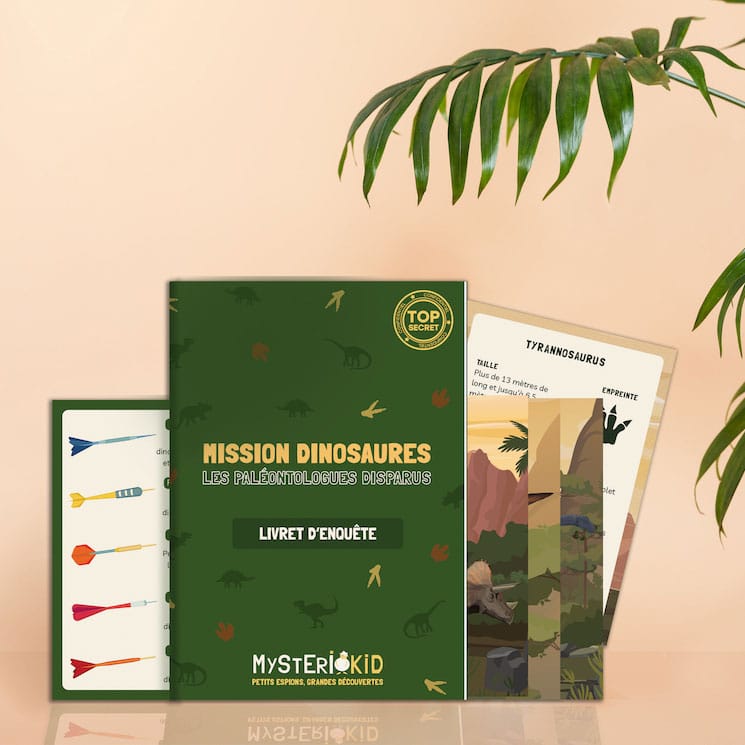 Le jeu « Mission Dinosaures » de la marque Mysteriokid, est un jeu pour les enfants à partir de 7 ans. C’est une alternative ludique aux jeux vidéos pour faire des enfants des mini-espions investis dans différentes missions.