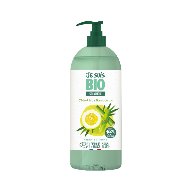 Gel douche au cédrat et bambou bio de la marque « Je suis bio ».