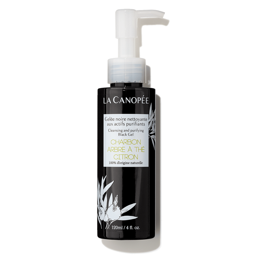 Shopping clean cosmétiques avec la gelée noire nettoyante aux actifs purifiants de La Canopée.