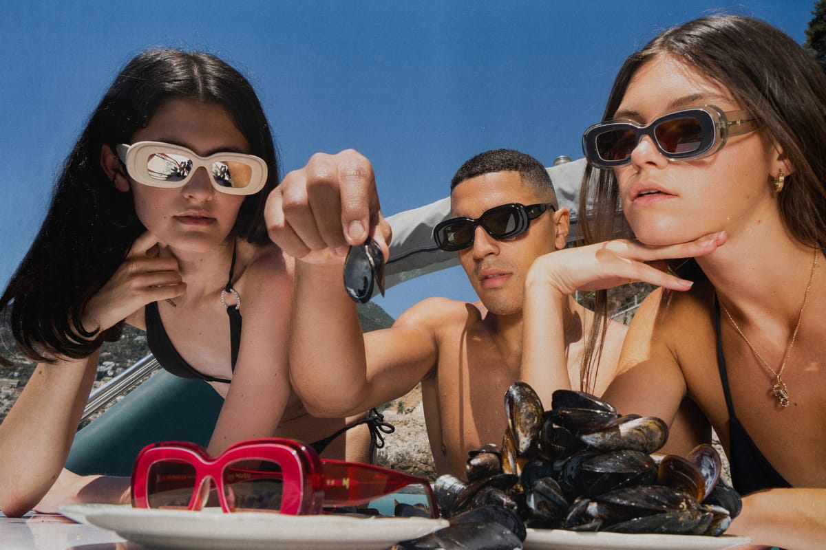Photo de campagne de la jeune marque de lunettes éco-responsables Musu.