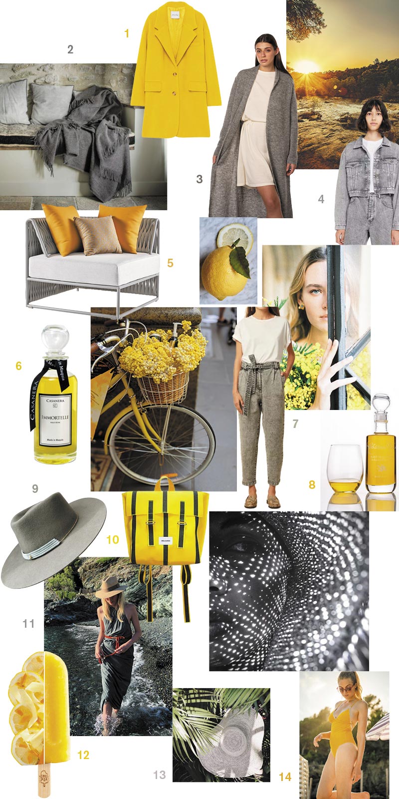 Collage mode & lifestyle couleurs Pantone 2021 Ultimate Gray et Illuminating