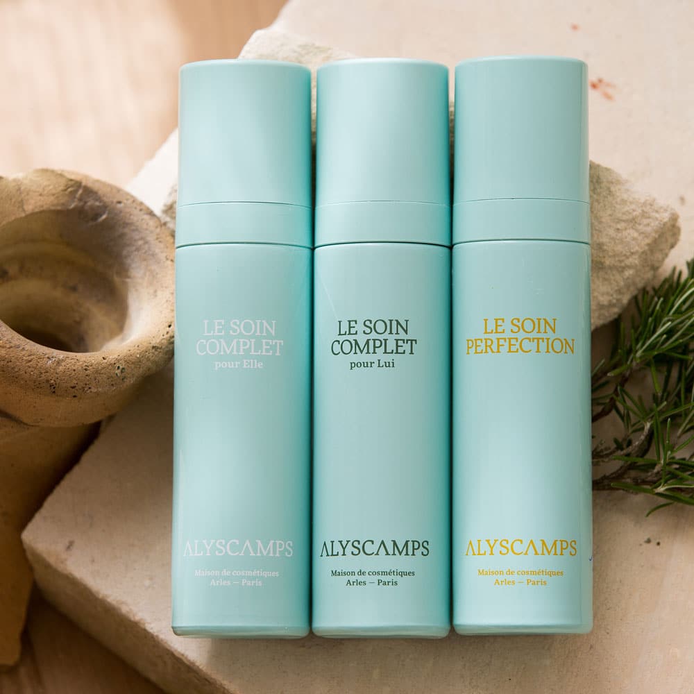 Shopping clean cosmétiques avec les 3 soins visage de la marque Alyscamps.