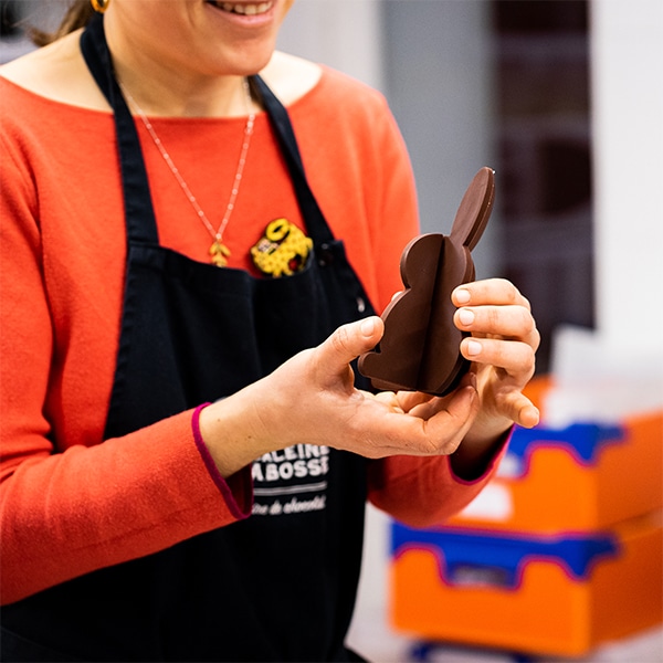 Chocolat en forme de lapin de Pâques de la boutique marseillaise La Baleine à Cabosse.