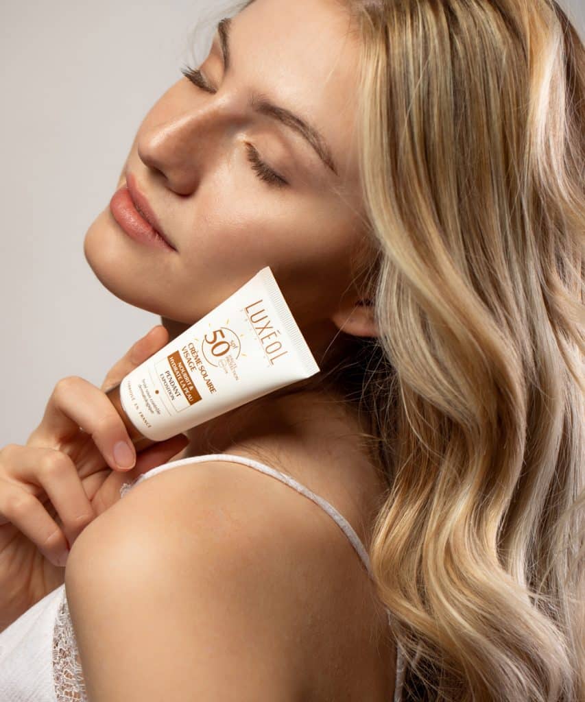 Beauté solaire : crème visage haute protection de la marque Luxéol.